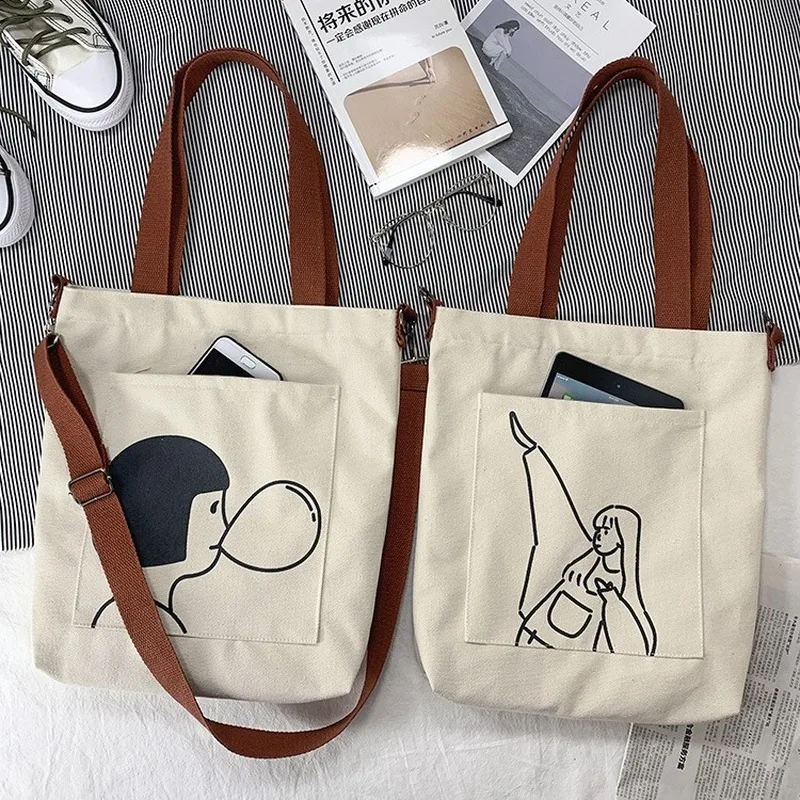 New Style Custom printed Logo Tote Shopping Cotton Canvas Bag Female Canvas Ins Cute Large with handle cross body bag, Customized color
New Style Custom printed Logo Tote Shopping Cotton Canvas Bag Female Canvas Ins Cute Large with handle cross body bag, Customized color