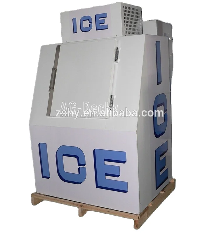 380L outdoor bagged ice storage bin with slant door