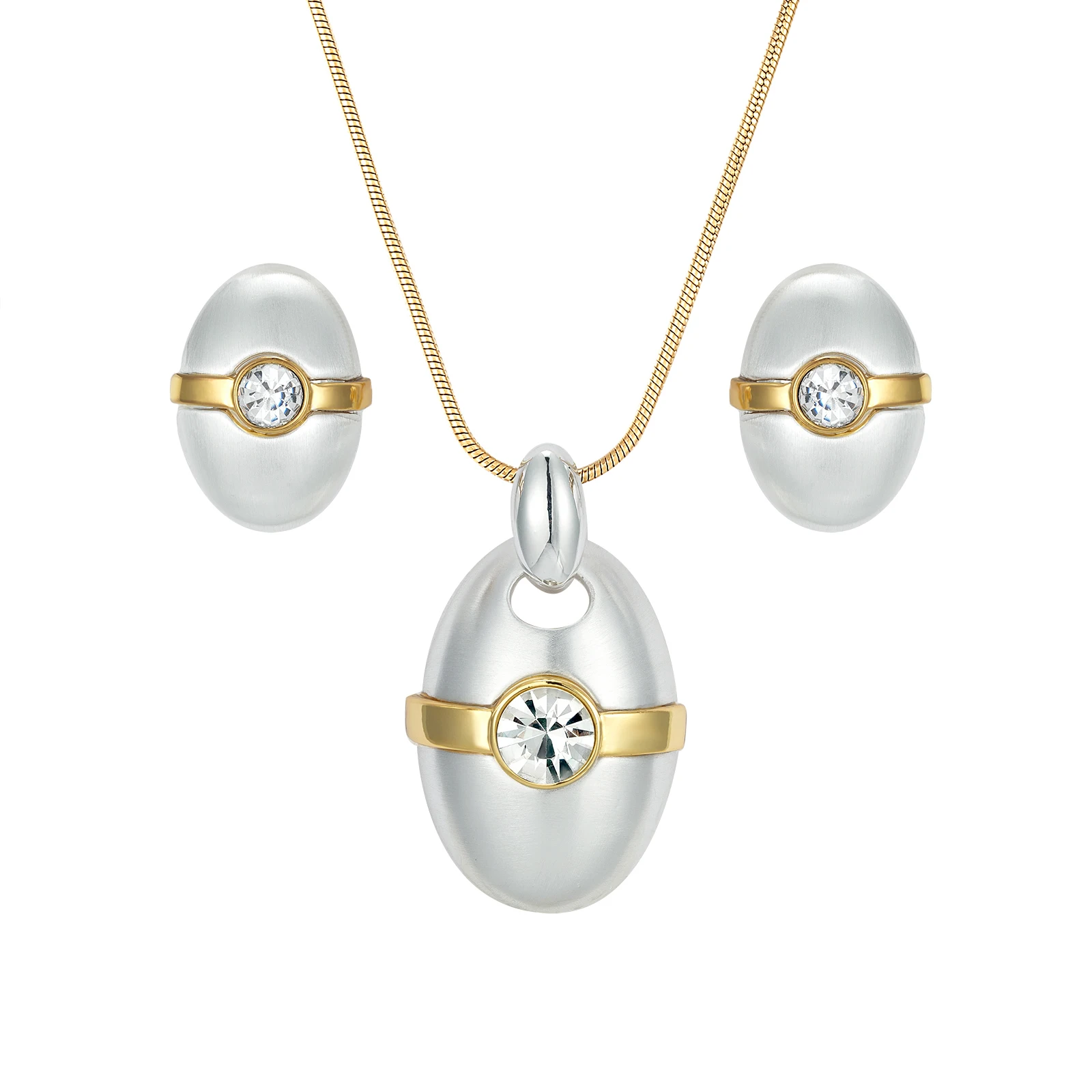 Stylish Textured Two Pieces Designer Inspired Private Label Luxury Necklace And Earrings Jewelry Set 
Stylish Textured Two Pieces Designer Inspired Private Label Luxury Necklace And Earrings Jewelry Set