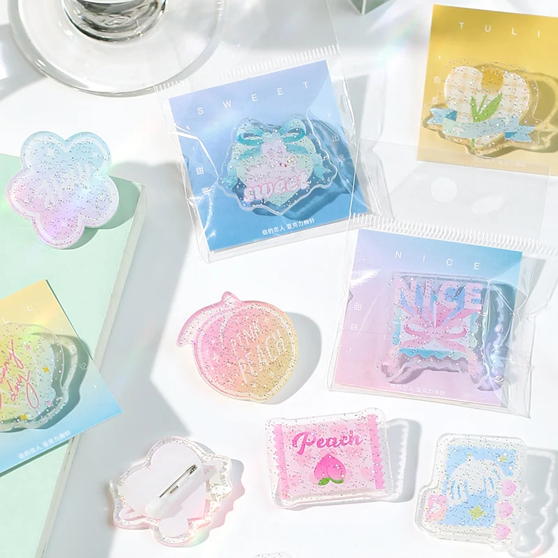Lovers Gifts Acrylic Glitter Brooch Customized Sweet Girl Heart Ins Badge Pins For Clothing Accessories, Pantone color
Lovers Gifts Acrylic Glitter Brooch Customized Sweet Girl Heart Ins Badge Pins For Clothing Accessories, Pantone color