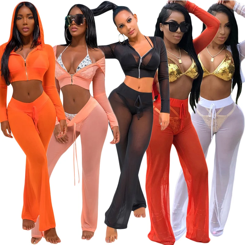 Fashion women clothing sexy transparent crop top and pants fall long sleeve short sets women two piece
Fashion women clothing sexy transparent crop top and pants fall long sleeve short sets women two piece