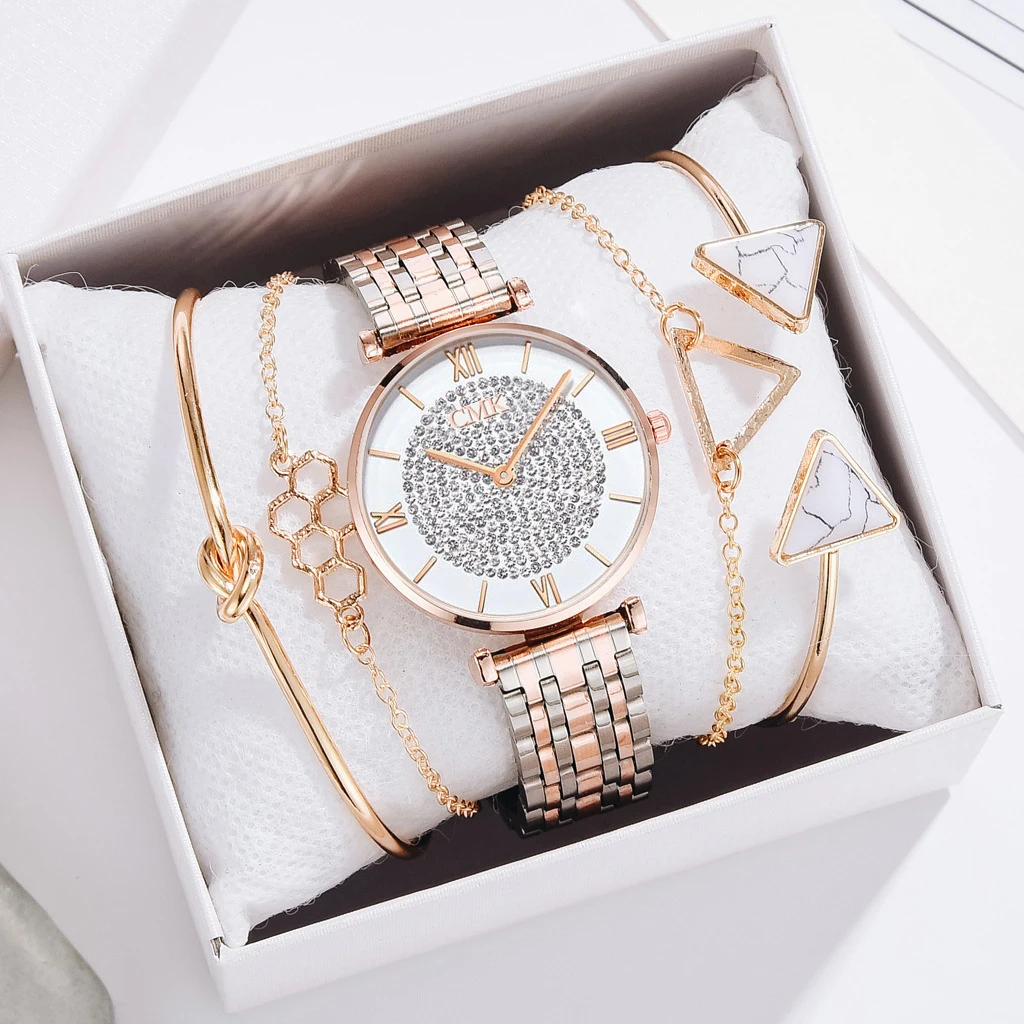 6PCS Set Watch For Women Top Fashion Ladies Wristwatches Female Quartz Bracelet Watch set relogio feminino
6PCS Set Watch For Women Top Fashion Ladies Wristwatches Female Quartz Bracelet Watch set relogio feminino