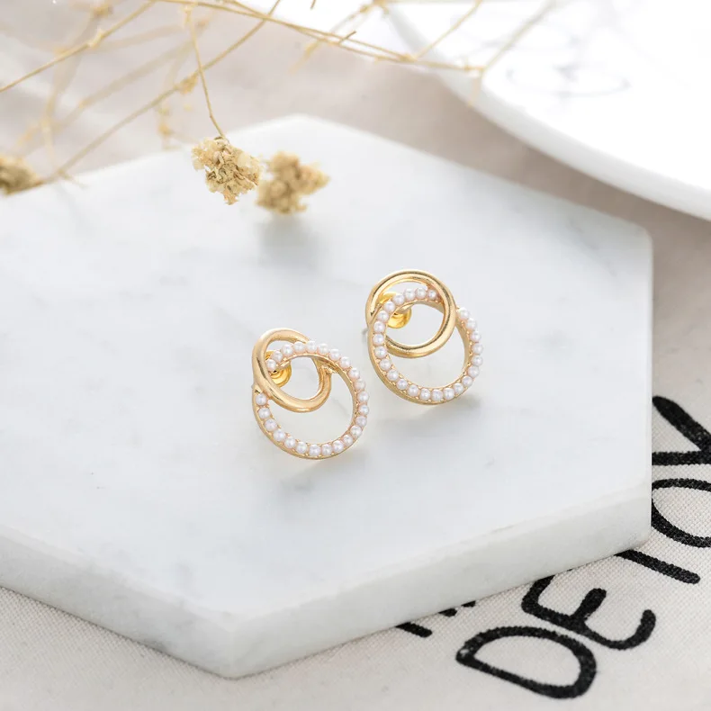 Simple Real Gold Plated Geometric Pearl Circle Earrings Natural Freshwater Pearl Drop Earring
Simple Real Gold Plated Geometric Pearl Circle Earrings Natural Freshwater Pearl Drop Earring