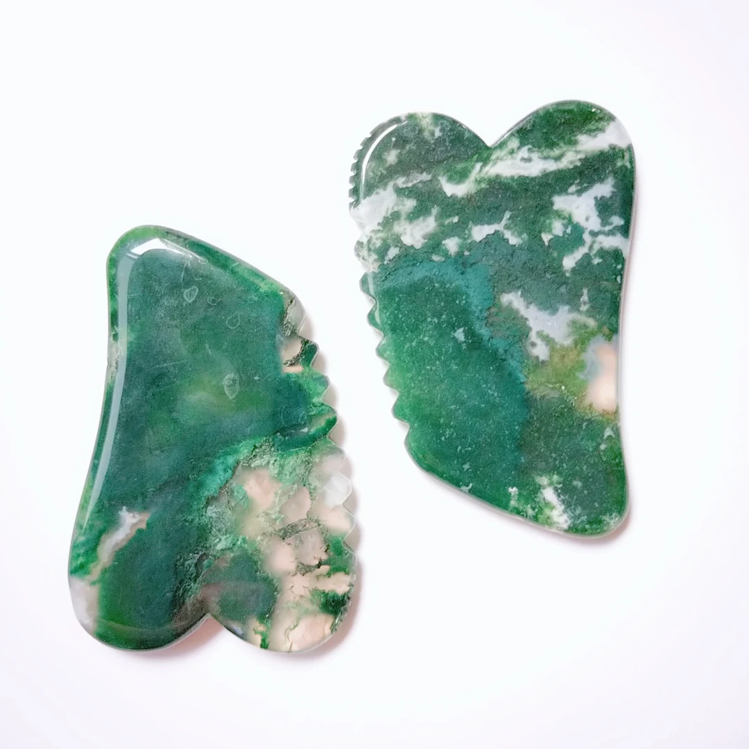 Gua-Sha Natural Moss Agate Jade Quartz Crystal Stone Body Care Massage Board 
Gua-Sha Natural Moss Agate Jade Quartz Crystal Stone Body Care Massage Board
