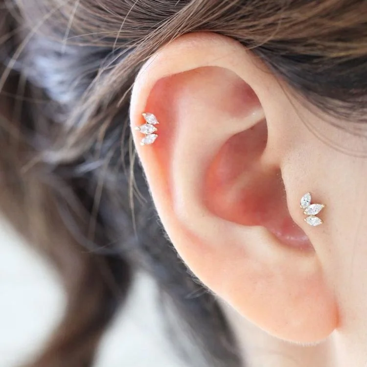 Acero inoxidable Helix Stud Oreja Nariz Anillo cartílago Piercing Oro SA