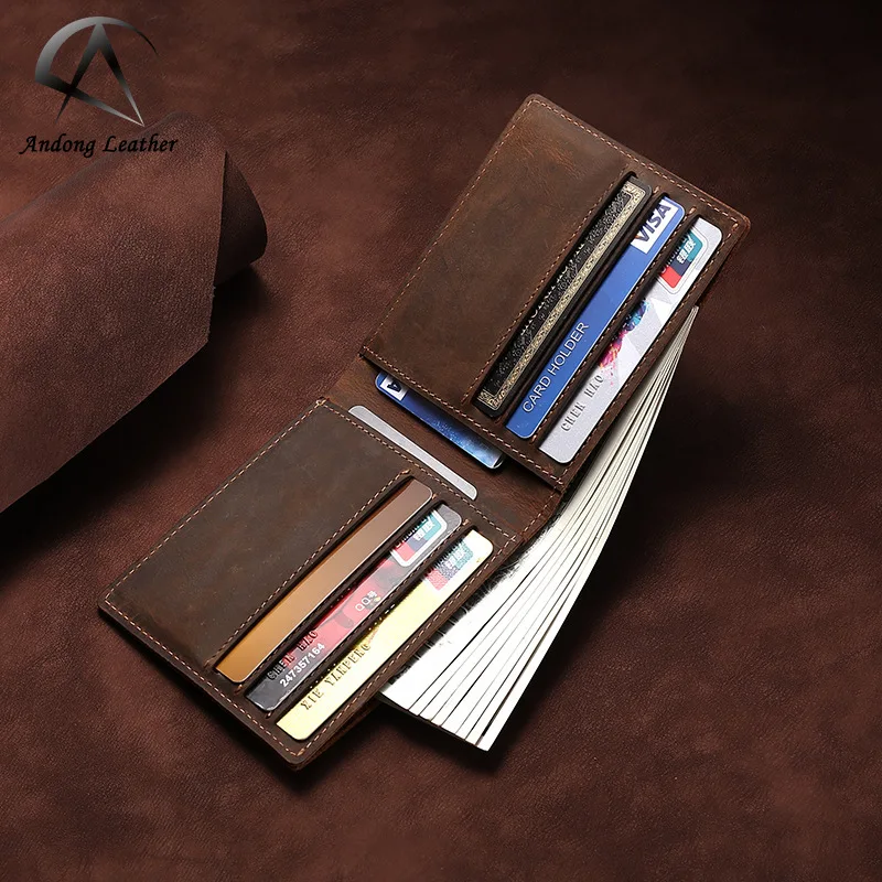 Retro Handmade Wallet Men Crazy Horse Leather Card Holder Short Simple Ultra-thin Wallets Male Purse Genuine Cowhide
Retro Handmade Wallet Men Crazy Horse Leather Card Holder Short Simple Ultra-thin Wallets Male Purse Genuine Cowhide