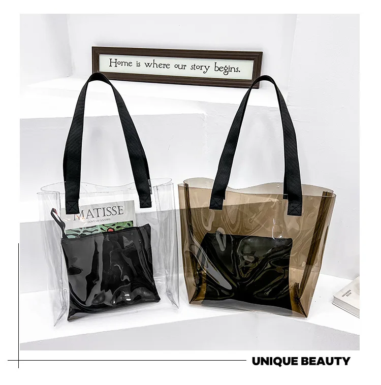 2022 Amazon Hot Selling PVC Clear Beach Bag Ladies Purse Transparent Shopping Handbag Women PVC Tote Bag with Leather Clutch Bag, Coffee clear and clear
2022 Amazon Hot Selling PVC Clear Beach Bag Ladies Purse Transparent Shopping Handbag Women PVC Tote Bag with Leather Clutch Bag, Coffee clear and clear