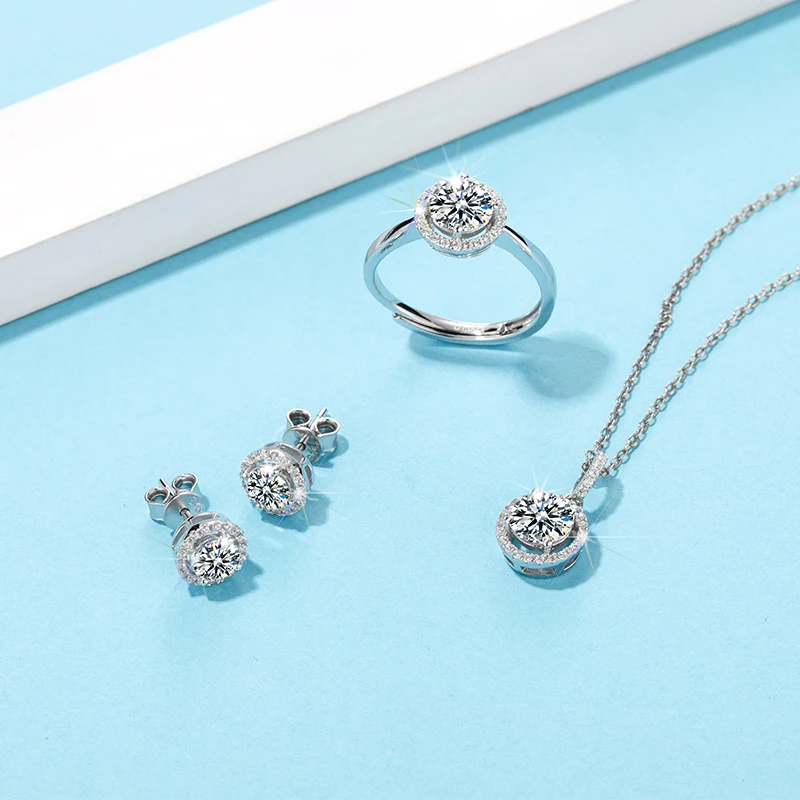 High quality jewelry 3-pcs set sterling silver 925 cute and luxury style necklace ring earrings, White
High quality jewelry 3-pcs set sterling silver 925 cute and luxury style necklace ring earrings, White