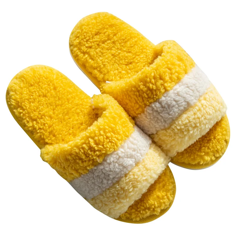 New Winter Cotton Trailer Simple Stripes Spell Color Plush Indoor Warm Wear Non-Slip Slippers Female Home Couple, 5 colors
New Winter Cotton Trailer Simple Stripes Spell Color Plush Indoor Warm Wear Non-Slip Slippers Female Home Couple, 5 colors