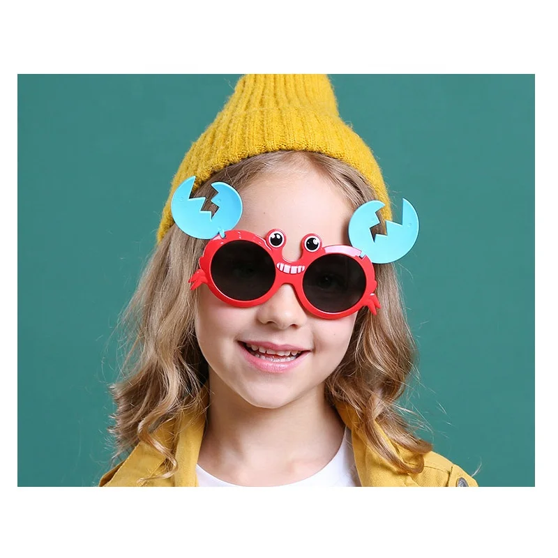 

wholesale safety TAC polarized lens anti-UV silicon frame cute crab design sun glasses rubber for children kids baby sunglasses, Colorful as the pics show