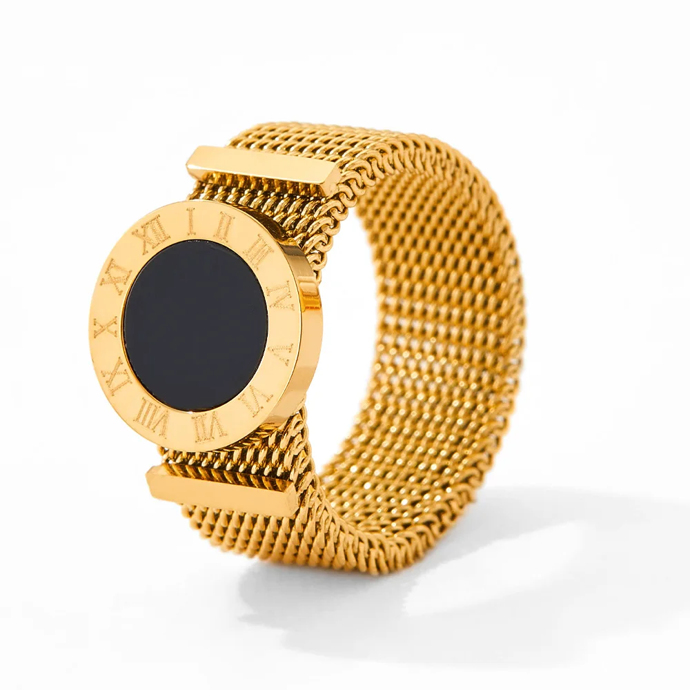 Ins Fashion 8mm Wide Women&Men Watch Band Ring Stainless Steel Mesh Roman Numeral Shell Ring
Ins Fashion 8mm Wide Women&Men Watch Band Ring Stainless Steel Mesh Roman Numeral Shell Ring
