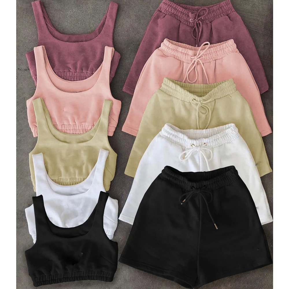 Custom Logo Brand Cotton Summer design crop top bra and pocket biker shorts matching tracksuit outfit two piece short sets
Custom Logo Brand Cotton Summer design crop top bra and pocket biker shorts matching tracksuit outfit two piece short sets
