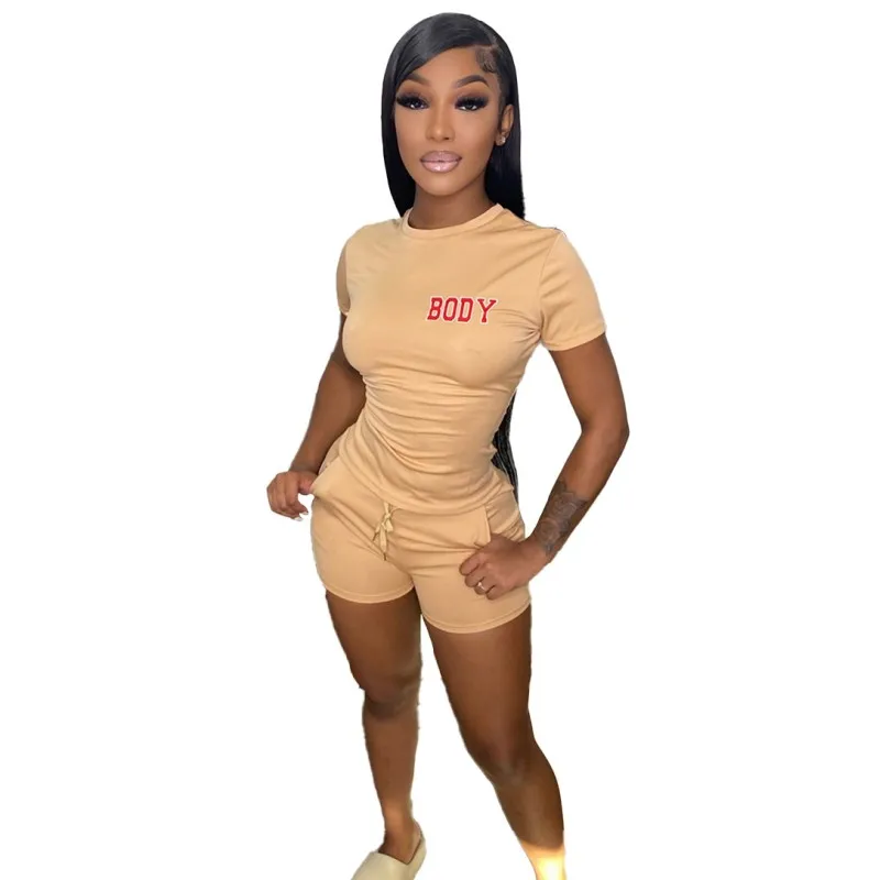 Letter Print Tracksuit 2 Two Piece Short Set Women Outfits Sweatsuit Short Sleeve T Shirts And Shorts Sets C14448
Letter Print Tracksuit 2 Two Piece Short Set Women Outfits Sweatsuit Short Sleeve T Shirts And Shorts Sets C14448