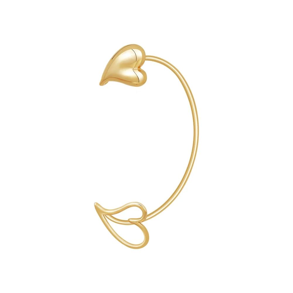 Latest 18K Gold Plated Brass Jewelry Solid Hollow Irregular Heart Ear Clip For Women Single Accessories Earrings E231457
Latest 18K Gold Plated Brass Jewelry Solid Hollow Irregular Heart Ear Clip For Women Single Accessories Earrings E231457