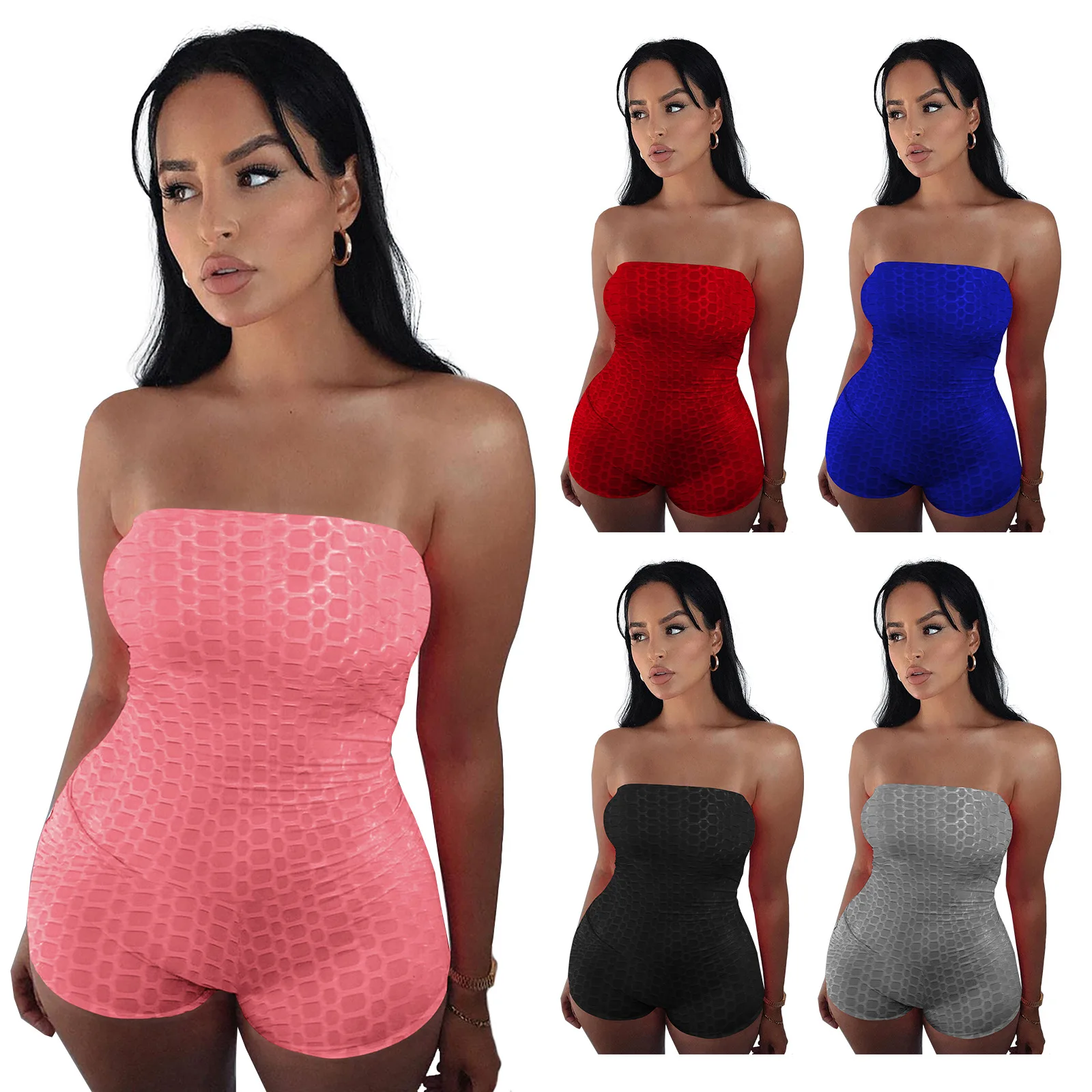 2021 Custom Logo Combinaison Sexy Bodycon Solid Color Sleeveless Tube Top Summer Short Jumpsuits Playsuits Women, Picture
2021 Custom Logo Combinaison Sexy Bodycon Solid Color Sleeveless Tube Top Summer Short Jumpsuits Playsuits Women, Picture