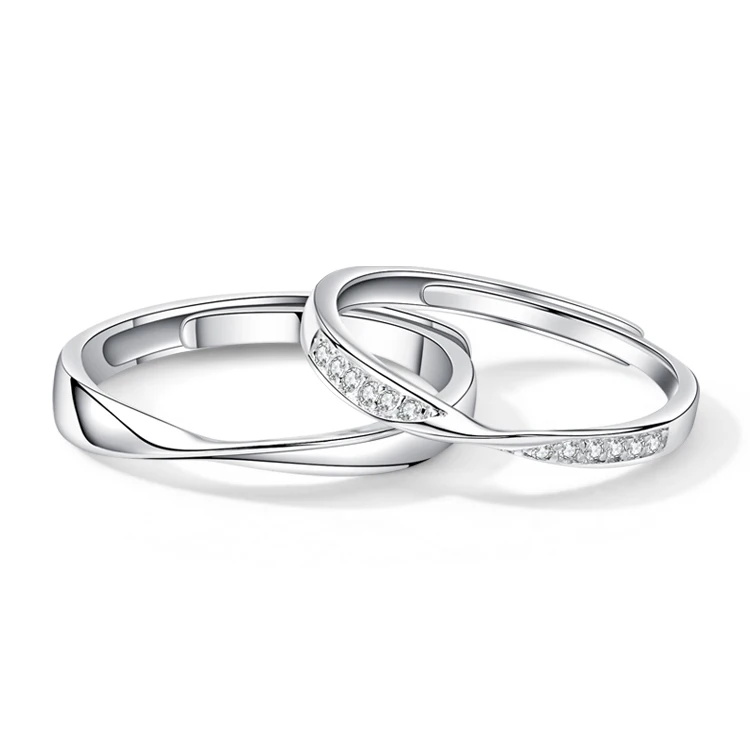 ZHIYI Valentine's Day Gift 925 Silver Plated Open Adjustable Couple Lovers Engagement Wedding Bands Bride Mobius Rings For Man, Color plated as shown
ZHIYI Valentine's Day Gift 925 Silver Plated Open Adjustable Couple Lovers Engagement Wedding Bands Bride Mobius Rings For Man, Color plated as shown