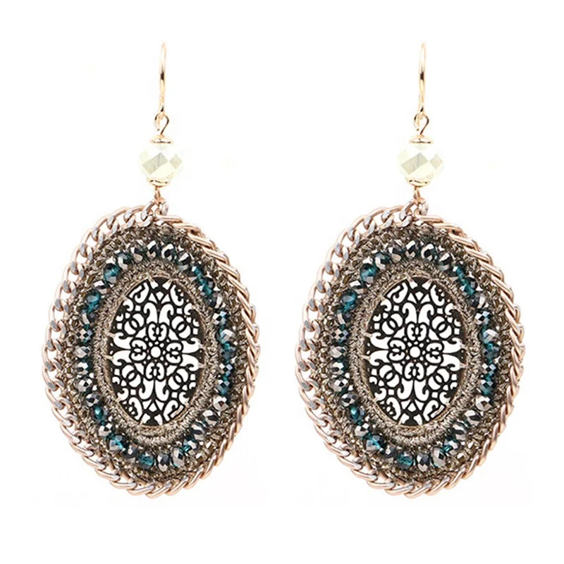 Bohemia Trendy Earrings Alloy Handmade Beads Braided Big Earings Large Dangle Earrings for Women Costume Jewelry
Bohemia Trendy Earrings Alloy Handmade Beads Braided Big Earings Large Dangle Earrings for Women Costume Jewelry