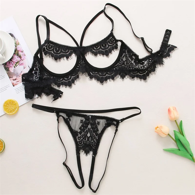 Women Sexy Lace Lingerie Hollow Out Bra See-Through Panties Racerback Straps Thong, Red/wine red/white/black/yellow
Women Sexy Lace Lingerie Hollow Out Bra See-Through Panties Racerback Straps Thong, Red/wine red/white/black/yellow