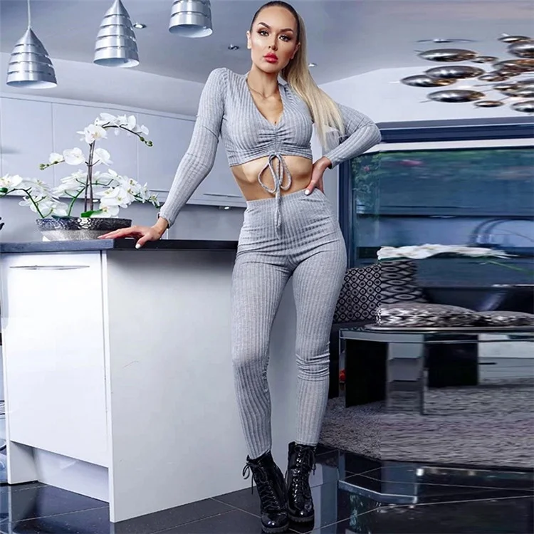 New Style T-Shirt High Waist Bag Hip Trousers Casual Suit Women 2 Piece Long Sleeve Sexy V Neck 2 Piece Set
New Style T-Shirt High Waist Bag Hip Trousers Casual Suit Women 2 Piece Long Sleeve Sexy V Neck 2 Piece Set