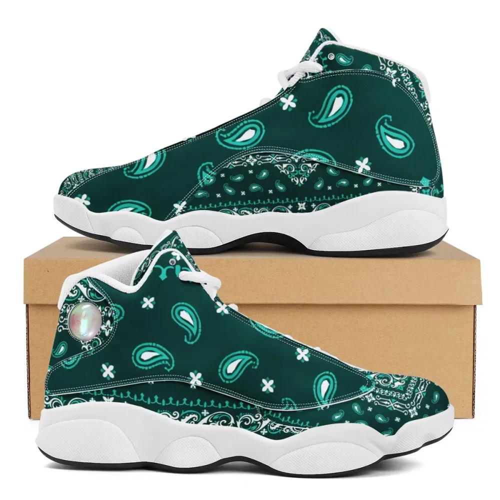 Luxury Design Large Size Dark Green Personality Fashion Running Shoes Custom Logo Bandana Print Men's Basketball Sports Shoes, Customized
Luxury Design Large Size Dark Green Personality Fashion Running Shoes Custom Logo Bandana Print Men's Basketball Sports Shoes, Customized