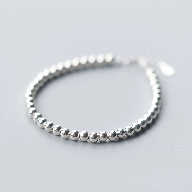 925 Sterling Silver 4mm Smooth Beads Beaded Bracelets For Girls Fashion Accessories Gift
925 Sterling Silver 4mm Smooth Beads Beaded Bracelets For Girls Fashion Accessories Gift