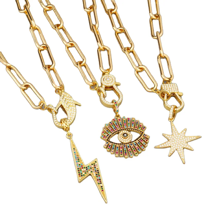 New Luxury Copper Zircon Stars/moon Pendant Chain Necklace Punk Hip-Hop Style Fashion Woman Man Jewelry
New Luxury Copper Zircon Stars/moon Pendant Chain Necklace Punk Hip-Hop Style Fashion Woman Man Jewelry