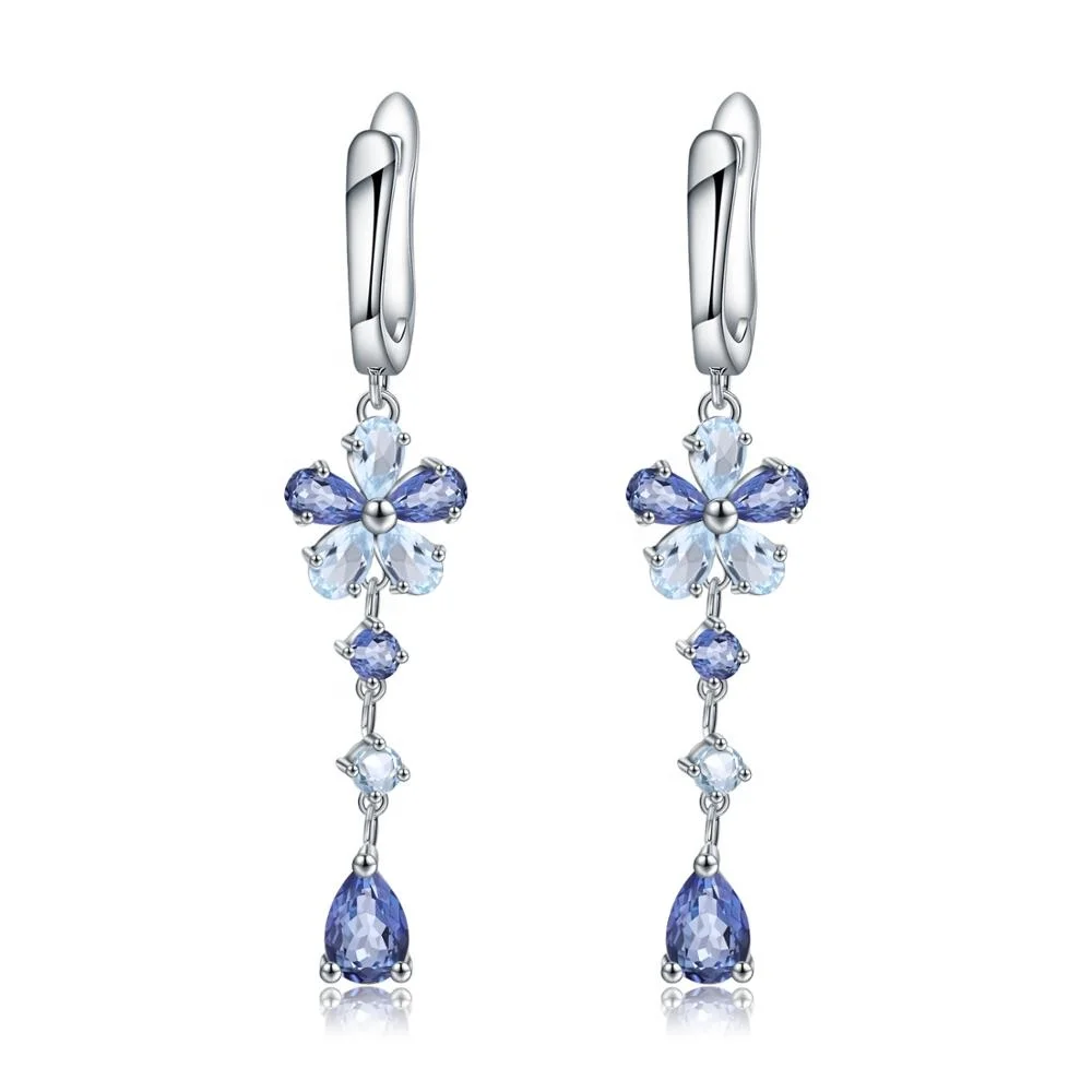 Abiding Silver Earrings Sets Natural Lolite Blue Mystic Quartz Sky Blue Topaz 925 Flower Drop Earrings Jewelry Women
Abiding Silver Earrings Sets Natural Lolite Blue Mystic Quartz Sky Blue Topaz 925 Flower Drop Earrings Jewelry Women