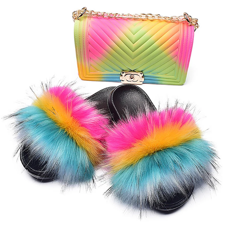 Premium Quality Adult Eva Sole Slippers and Pvc Bags Faux Fur Slippers And Purse Set, Customized color
Premium Quality Adult Eva Sole Slippers and Pvc Bags Faux Fur Slippers And Purse Set, Customized color