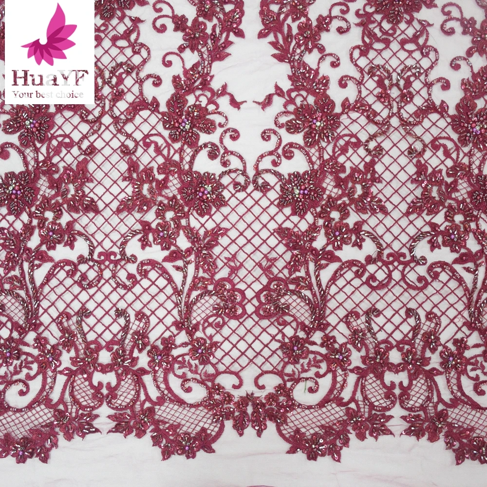 top quality red embroidery lace fabric with beads hand embroidery fabric tulle wedding HY1147-2, Purple
top quality red embroidery lace fabric with beads hand embroidery fabric tulle wedding HY1147-2, Purple