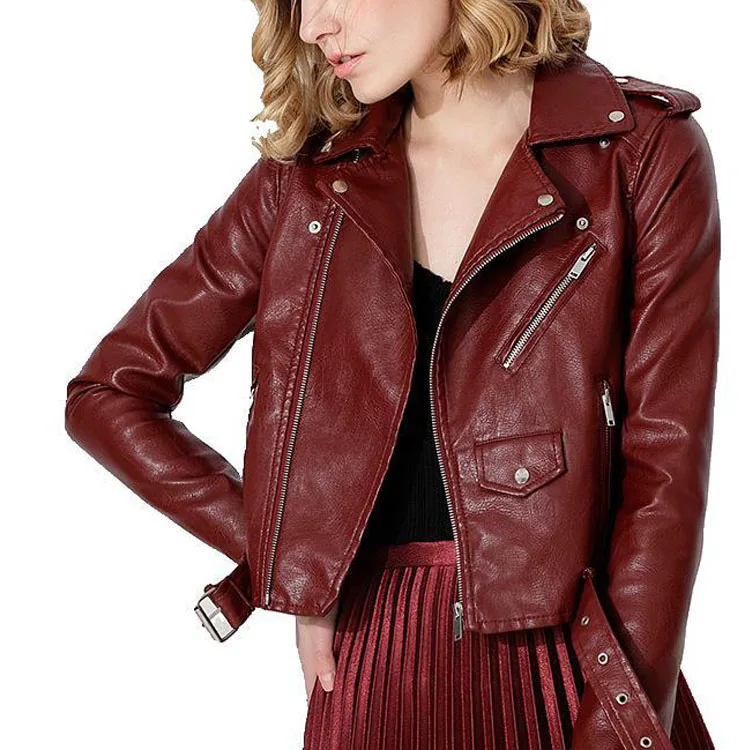 2021 New Fashion Women's Black PU Faux Biker Motorcycle Moto Leather Jacket With Belt
2021 New Fashion Women's Black PU Faux Biker Motorcycle Moto Leather Jacket With Belt
