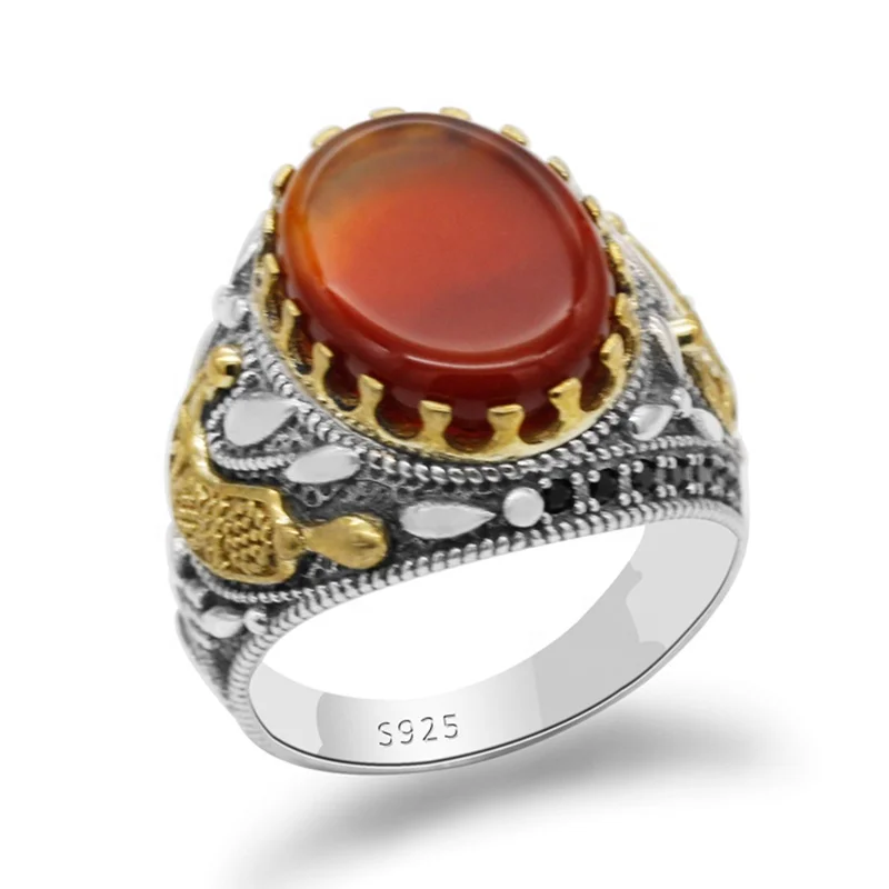 Turkish S925 Sterling Silver Red Agate Stone Men Ring,Engraved Rings For Men Jewelry
Turkish S925 Sterling Silver Red Agate Stone Men Ring,Engraved Rings For Men Jewelry