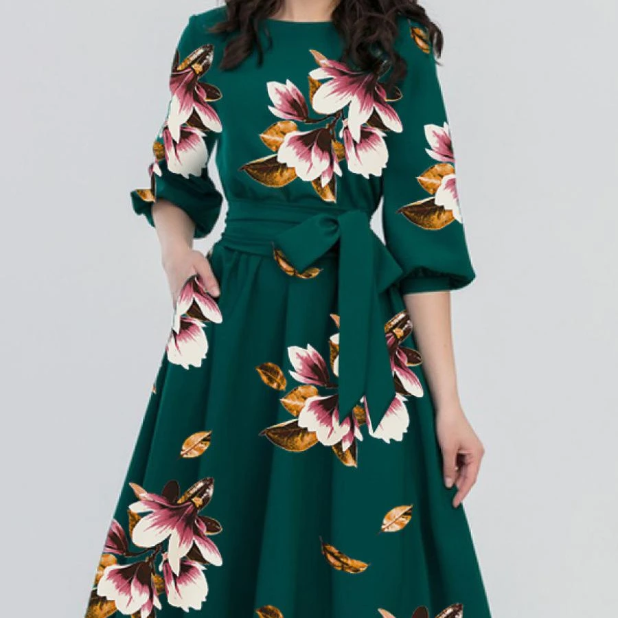 2022 Custom Design Floral Print Vintage Dress Women Spring Half Sleeve Big Swing Party Dresses Ladies Plus Size Casual Dresses, Picture
2022 Custom Design Floral Print Vintage Dress Women Spring Half Sleeve Big Swing Party Dresses Ladies Plus Size Casual Dresses, Picture