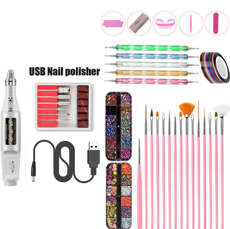 Jinyi Deluxe Beginner Cross-border Exclusive Supply USB Power Supply Nail Drill Pen Shape DIY Manicure Pedicure Tools Set, As picture
Jinyi Deluxe Beginner Cross-border Exclusive Supply USB Power Supply Nail Drill Pen Shape DIY Manicure Pedicure Tools Set, As picture