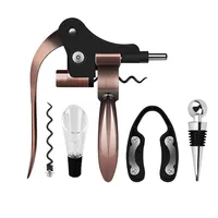 

Wine gift accessories set manual lever tools 2-in-1 stopper corkscrew rabbit wine bottle opener with foil cutter