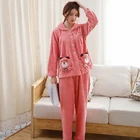 2019 Wholesale New Design Button Cartoon Animal Ladies Pajamas