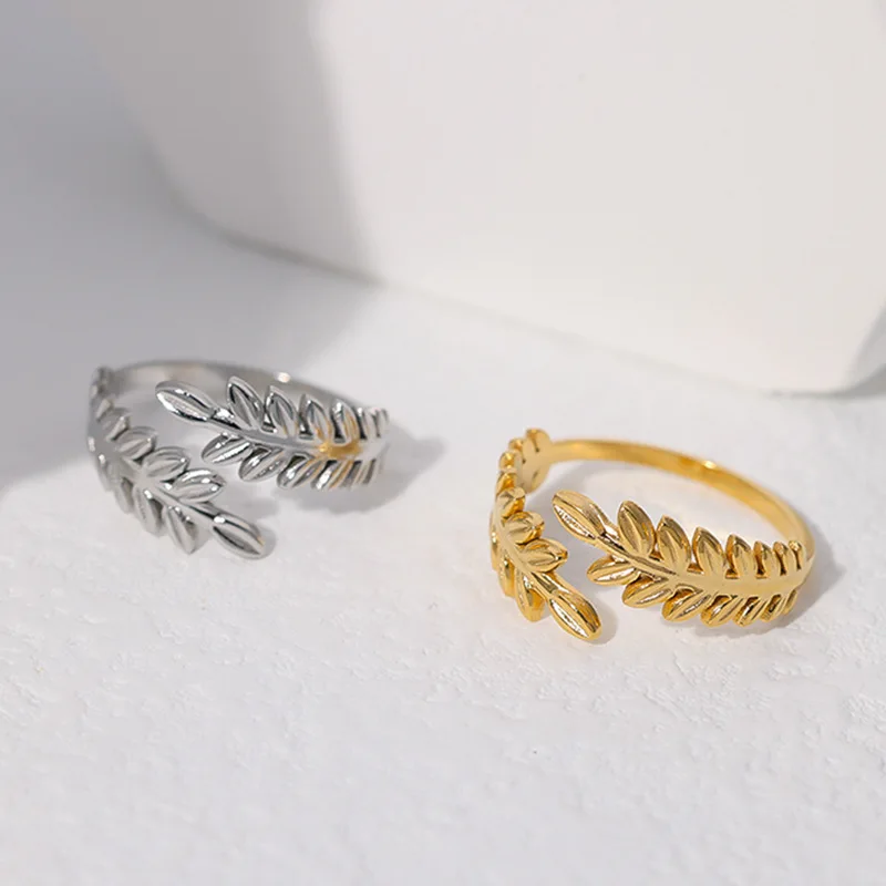 Gold Plated Stainless Steel Simple Leaf Love Chain Shape Adjustable Finger Ring For Women Vintage Open Geometric Heart Rings
Gold Plated Stainless Steel Simple Leaf Love Chain Shape Adjustable Finger Ring For Women Vintage Open Geometric Heart Rings