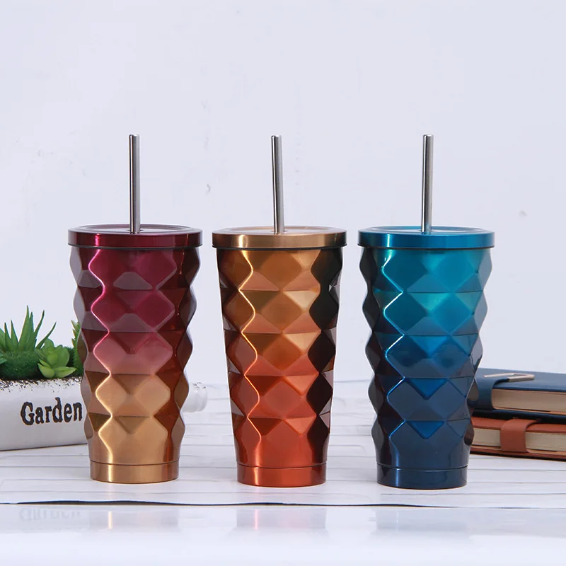 Fashion diamond gradient color beverage cup vacuum stainless steel vacuum flask office gift with straw cup spot wholesale, Customized color
Fashion diamond gradient color beverage cup vacuum stainless steel vacuum flask office gift with straw cup spot wholesale, Customized color