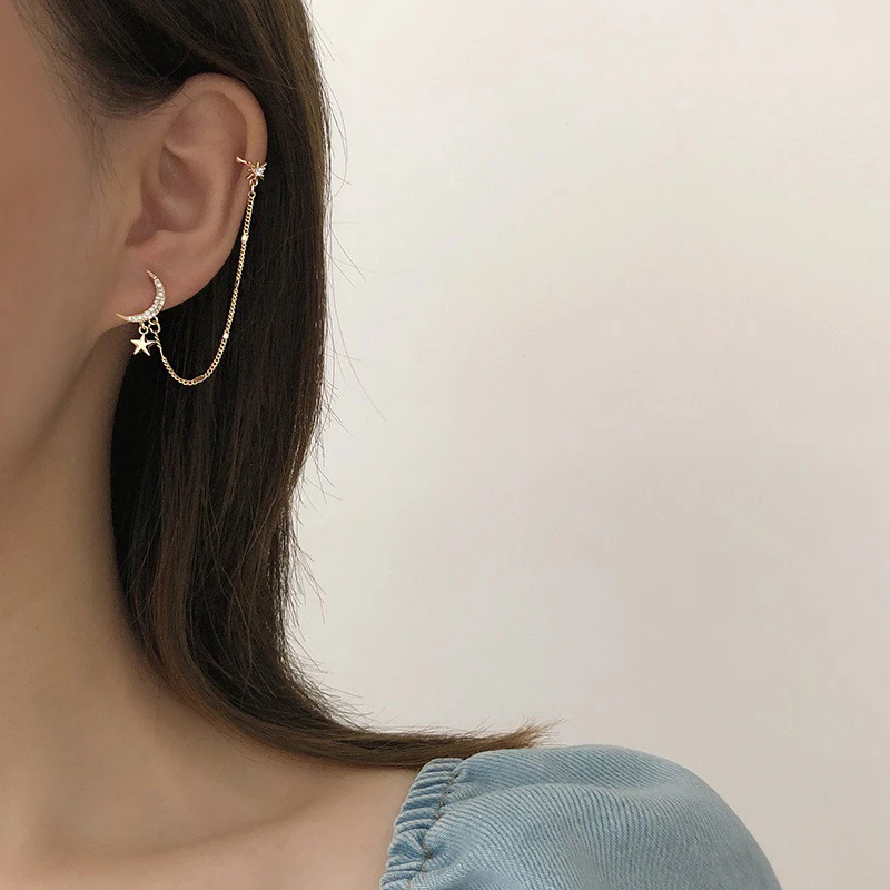 HOVANCI 3 2021 Trendy Design Rhinestone Long Chain Moon Star Earrings Crystal Sun Crescent Tassel Piercing Earring Women, As pictue show
HOVANCI 3 2021 Trendy Design Rhinestone Long Chain Moon Star Earrings Crystal Sun Crescent Tassel Piercing Earring Women, As pictue show