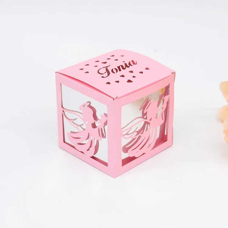 angel design party favors laser cut custom name baby shower