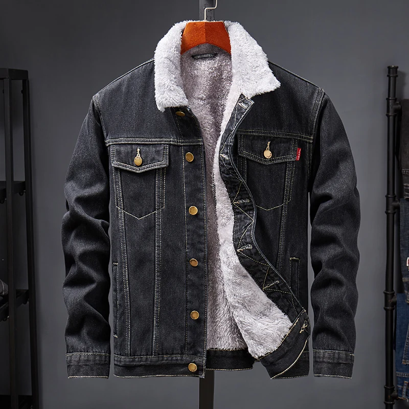 Winter Warm Fleece plus size Men's Denim Jacket Men casual solid cotton big jeans coat and jacket men outerwear
Winter Warm Fleece plus size Men's Denim Jacket Men casual solid cotton big jeans coat and jacket men outerwear