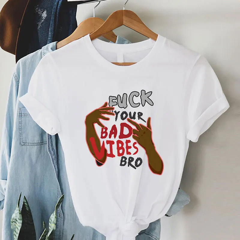 Wholesale T-Shirt Women Clothing Graphic Tees O-Neck Unisex TShirt Bad Vibes Printing Summer Women Oversized T Shirt
Wholesale T-Shirt Women Clothing Graphic Tees O-Neck Unisex TShirt Bad Vibes Printing Summer Women Oversized T Shirt
