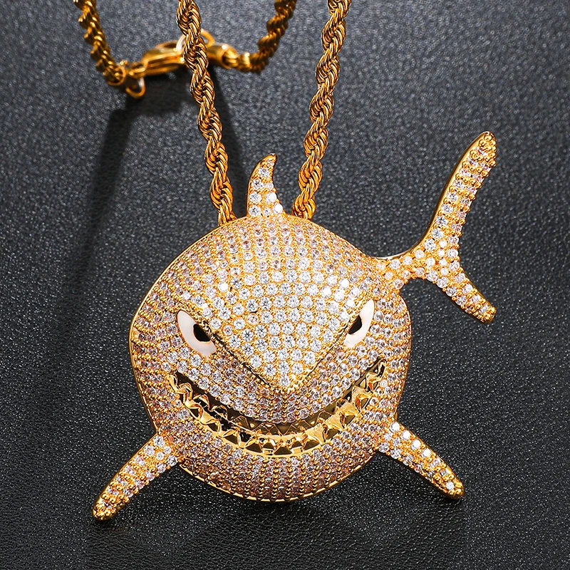 Trend Rapper Iced Out Bling Cubic Zircon Chain Hip Hop Shark Pendant Jewelry, Silver,gold
Trend Rapper Iced Out Bling Cubic Zircon Chain Hip Hop Shark Pendant Jewelry, Silver,gold