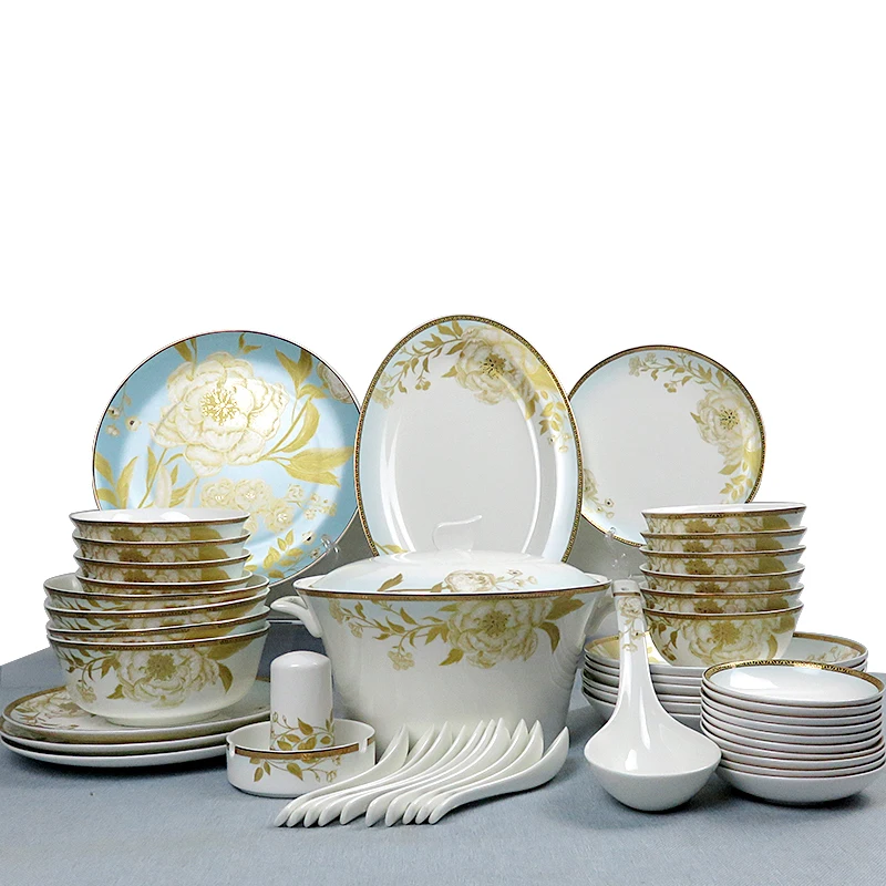 50 pcs fine bone china dinner set luxury ceramic dinnerware set royal porcelain customized Wholesale
50 pcs fine bone china dinner set luxury ceramic dinnerware set royal porcelain customized Wholesale