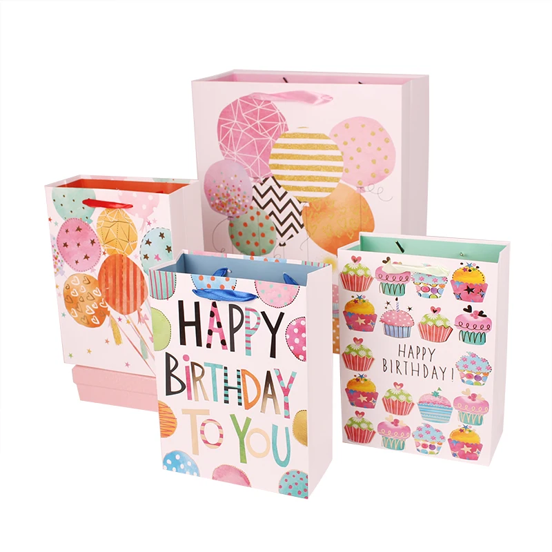 Happy Birthday paper bags 17*23CM White balloons gifts Paper Bags Set With Pink Ribbon Handle
Happy Birthday paper bags 17*23CM White balloons gifts Paper Bags Set With Pink Ribbon Handle