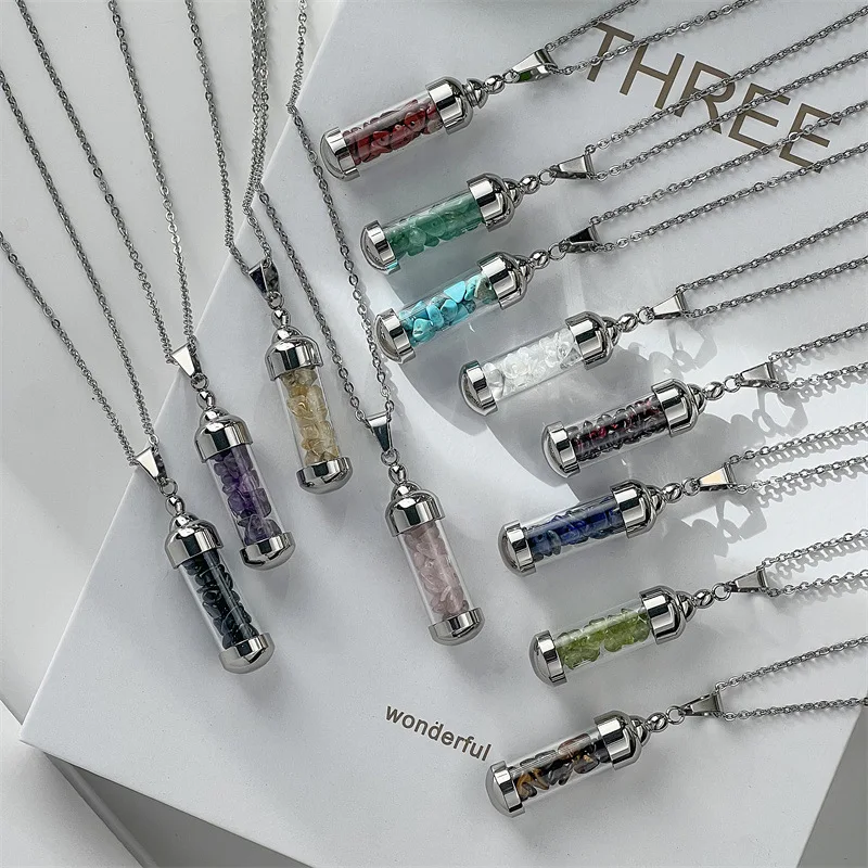 Wholesale Crystal Jade Perfume Bottle Pendant Necklace Aromatherapy Essential Oil Natural Stone Perfume Bottle Pendant Necklace
Wholesale Crystal Jade Perfume Bottle Pendant Necklace Aromatherapy Essential Oil Natural Stone Perfume Bottle Pendant Necklace
