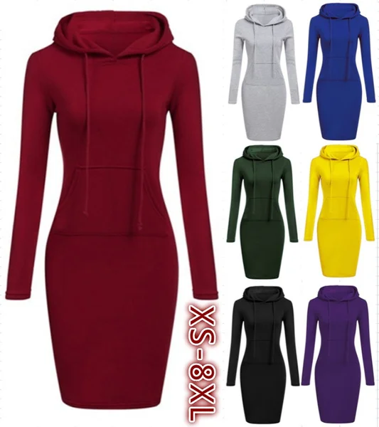 Hooded Hoodie Dress For Women Autumn Winter Fleece Solid Hoodies With Pockets Women's Sweatshirt Dresses Casual Vestidos, As shown on picture
Hooded Hoodie Dress For Women Autumn Winter Fleece Solid Hoodies With Pockets Women's Sweatshirt Dresses Casual Vestidos, As shown on picture