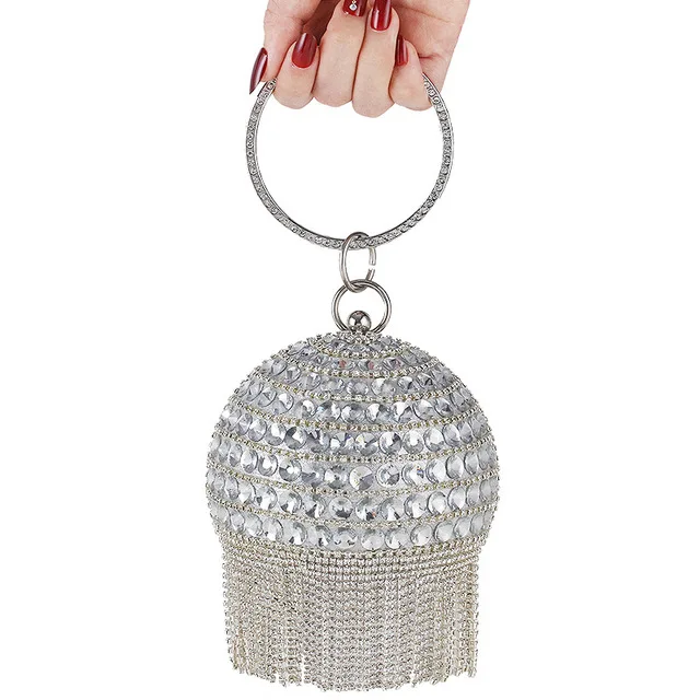 Fashion ladies handbags round-shapes rhinestone tassels shoulder bag evening clutch bags handbags for women
Fashion ladies handbags round-shapes rhinestone tassels shoulder bag evening clutch bags handbags for women
