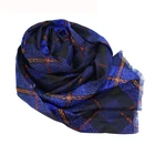 wholesale custom blue 100% wool scarf for women