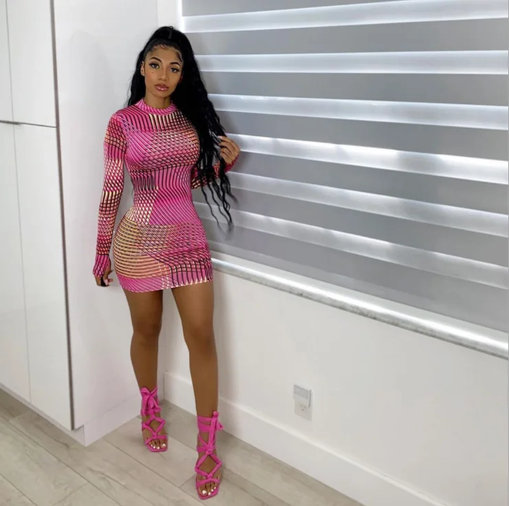 New arrivals 2020 plus size New fashion bodycon dresses women casual long sleeve stripe dress