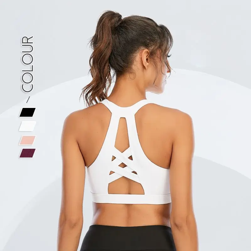 Hollow Out Cross Beauty Back Workout Bras Solid Color Crop Top High Impact Breathable Quick Dry Strap Cross Back Sports Bra, Customized colors
Hollow Out Cross Beauty Back Workout Bras Solid Color Crop Top High Impact Breathable Quick Dry Strap Cross Back Sports Bra, Customized colors